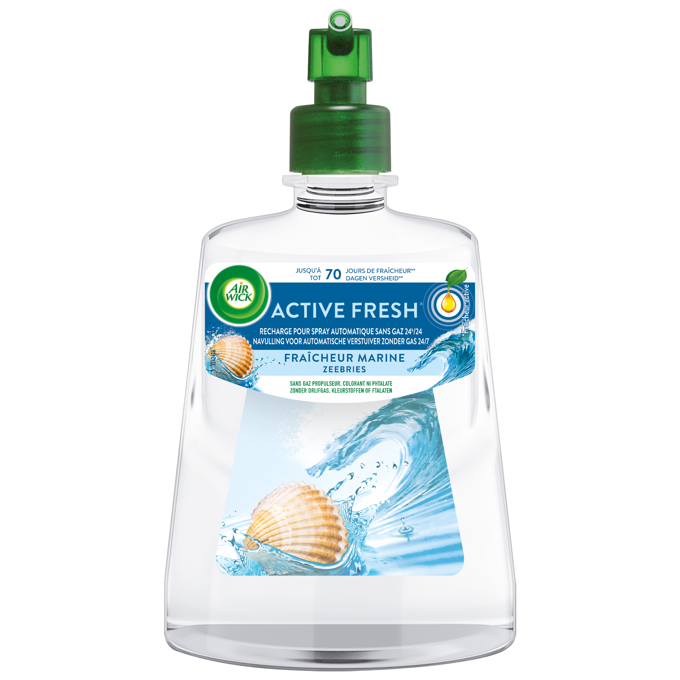 Air Wick Désodorisant Maison Spray Automatique Sans Gaz Active Fresh - 3  Recharges Parfum Fraîcheur Marine